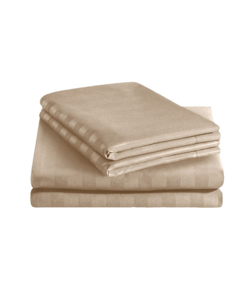 Satin Stripe Сappuccino Flat Sheet 234x265