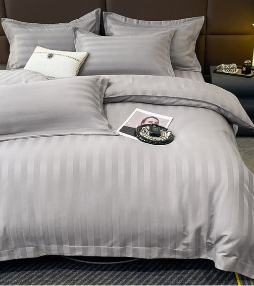 Satin stripe gray queen size