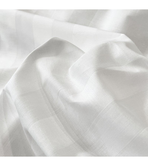 Souvenir set stripe satin white queen size