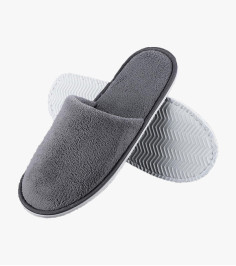 Papuci de unică folosință fleece gri 100 perechi