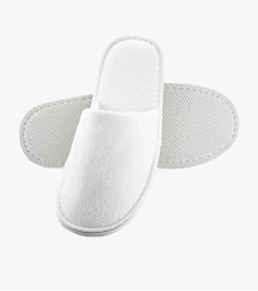 Papuci de unică folosință fleece albi 100 perechi