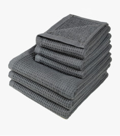 Waffle Grey Towel Livia 30x50